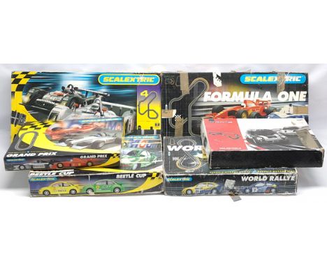 Scalextric (and Similar), a group of Slot Racing Sets to include Scalextric C1022 Formula One; C1047 Grand Prix; C1051 Beetle
