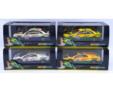 Scalextric Group of Ayrton Senna, 1:32nd Scale Cars to include (1) F2215 Audi No.11; (2) F2216 Audi No.12; (3) F2223 Senna Di