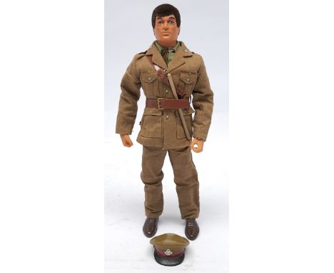 Palitoy Action Man vintage loose/unboxed British Army Officer, dark flock hair, gripping hands (reproduction hands), wearing 