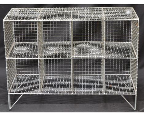 Industrial Salvage - a metalwork shelf unit, 75cm high, 102cm wide, 42cm deep