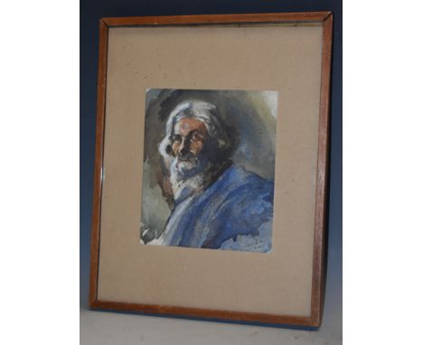 Julia R. WoodPortrait of a Mansigned, watercolour, 14cm x 12cm