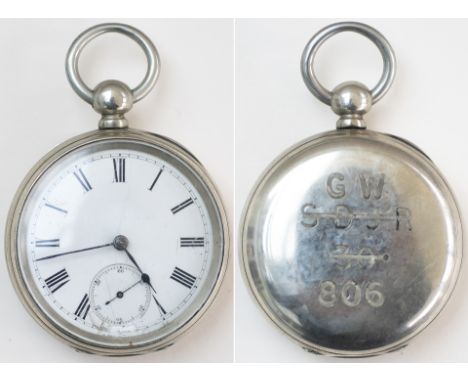 Somerset &amp; Dorset Joint Railway pre grouping nickel cased pocket watch with a English lever movement signed Skarratt Worc