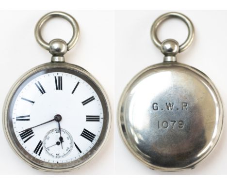 Great Western Railway pre grouping nickel cased pocket watch with a English lever movement fully signed SKARRATT &amp; CO WOR