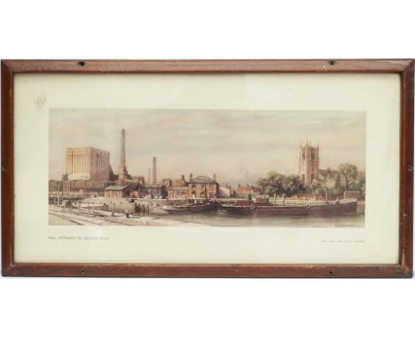 Carriage Print HULL. ENTRANCE TO VICTORIA DOCK by E.T. HOLDING. From the LNER Post-War series issued in 1947. In excellent co