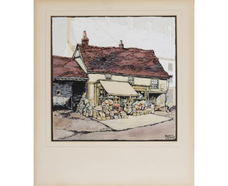 Original watercolour artwork  EDGWARE SHOP, HERTFORDSHIRE by carriage print artist, Horace Wright for the LNER Publicity Dept