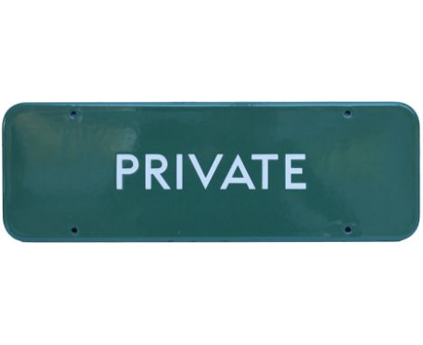 BR(S) FF enamel doorplate PRIVATE. In excellent condition with the makers name Mead Mclean &amp; Co enamelled on the back. Me