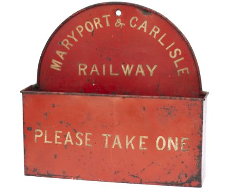 Maryport &amp; Carlisle Railway tinplate Leaflet Rack. In original condition measures 9.75in x 10in x 2in. A rare survivor.