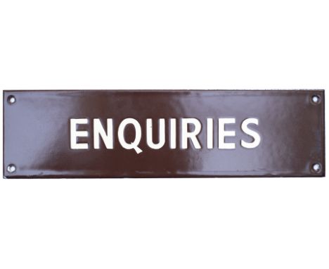GWR enamel doorplate ENQUIRIES ex Reading Signal &amp; Telegraph Works. In excellent condition measures 11in x 3in. A rare GW