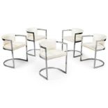 MANNER OF KARL SPRINGER (GERMAN, 1931-1991), SET OF FIVE ARMCHAIRS