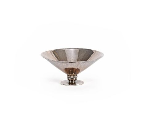GUNDOLPH ALBERTUS (DANISH, 1887-1969) FOR GEORG JENSEN  A BOWL, MODEL NO.512, FIRST QUARTER 20TH CENTURY Flared conical and f