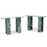 A PAIR OF ITALIAN CONSOLES; SECOND HALF 20TH CENTURY