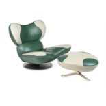 POLTROMEC (ITALIAN), LOUNGE CHAIR AND OTTOMAN, LATE 20TH CENTURY