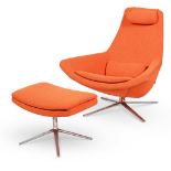 JEFFREY BERNETT (AMERICAN, B.1964), ‘METROPOLITAN’ CHAIR AND OTTOMAN; DESIGNED 2002; 21ST CENTURY