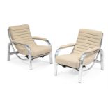 CHRISTIE TYLER A PAIR OF ‘AEROPLANE’ RECLINING ARMCHAIRS; DESIGNED 1946