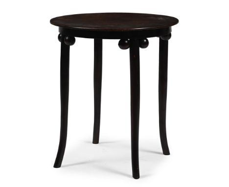 JOSEF HOFFMANN (AUSTRIAN, 1870-1956) AN OCCASIONAL TABLE; PRODUCED BY J&J KOHN; EARLY 20TH CENTURY Beech, stained dark brown 