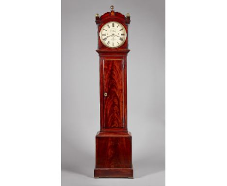 A William IV mahogany three-train quarter striking longcase clockBy Pryor, LondonThe case with an arched pediment surmounted 