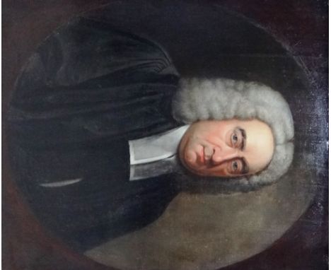 English School (18th century), Portrait of a Clergyman, oil on canvas, in a feigned oval, 75cm x 62cm.