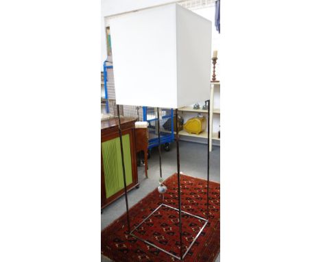 A B&B Italia 'Cubik 180' floor lamp by Jean Marie Massaud, chromed metal with linen shade, 180cm high, 55.5cm x 55.5cm.