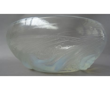 A Lalique 'Ondines' opalescent moulded glass bowl, detailed with six female nudes, wheel etched mark 'R. LALIQUE FRANCE'. 20c