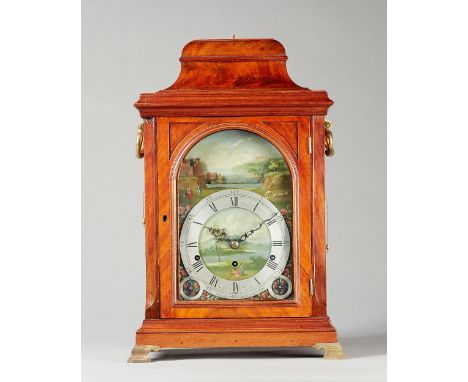 A George III mahogany triple-train musical automata table clock with pull-repeatBy Thomas Hunter, Junior, London, circa 1760T