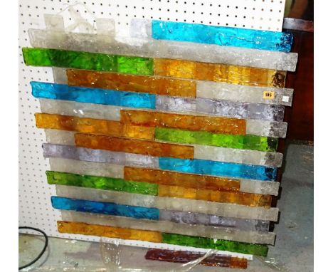 A Poliarte glass panel/wall light, 82cm x 82cm, unsigned. CAB