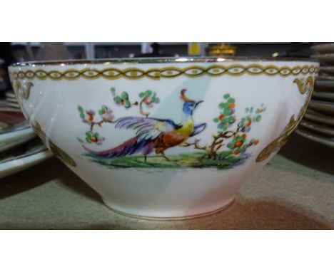A Myott Staffordshire part dinner service decorated with birds, (qty).  S3T