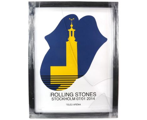 The Rolling Stones - Stockholm 07/01 2014 limited edition poster, 2 / 500, framed, 48 x 63 cm.        