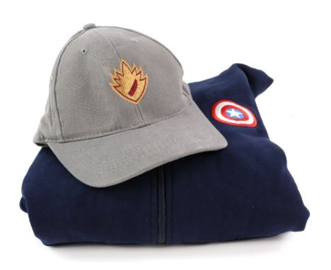 Marvel - Captain America The First Avenger zip up hoodie, size Xl and a Guardians of the Galaxy Crew cap (2).        Both unw