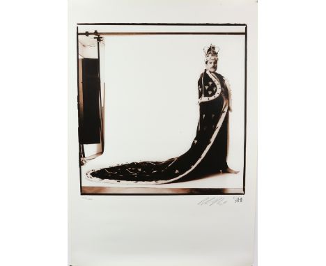 Queen - A2 Limited edition signed print of Freddie Mercury in his royal robes by photographer Peter Hince. No 717/1200, 16.5 