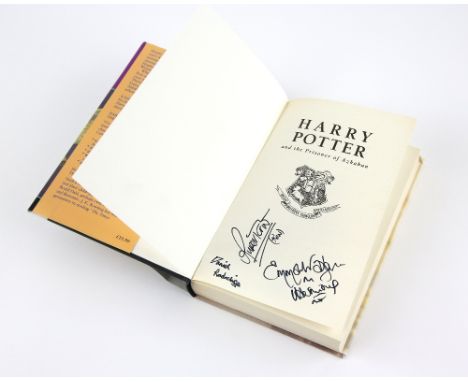 Harry Potter and Prisoner of Azkaban - Hardback book, signed to inside pages by main three cast members - Daniel Radcliffe (H