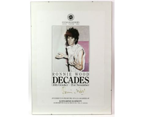 Ronnie Wood - The Rolling Stones , a signed print for 'Ronnie Wood Decades' exhibition from 1987, this was his first exhibiti