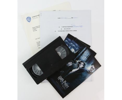Harry Potter - Original VHS cassette given to Tom Wilson-Leonard on the set showing a scene they shot, seven premiere tickets