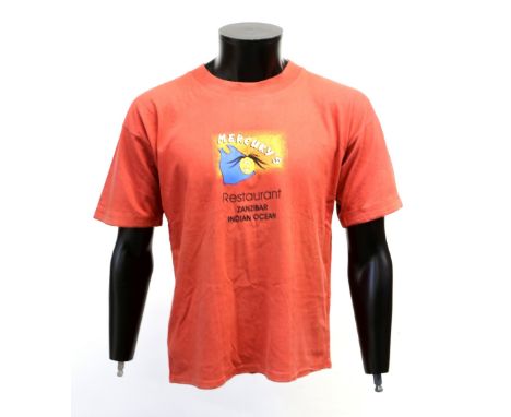 Queen - A used staff T Shirt from Mercury's Bar in Stonetown Zanzibar - the birthplace of Freddie Mercury. Given to Peter Hin