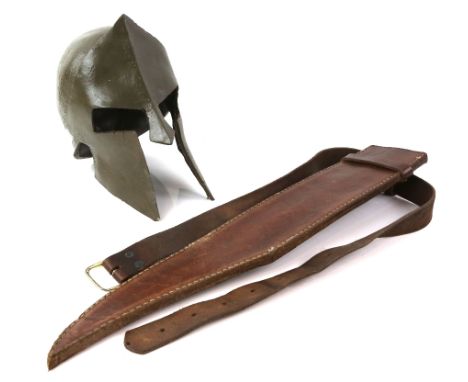 '300' Spartan helmet and one Spartan scabbard (2).        