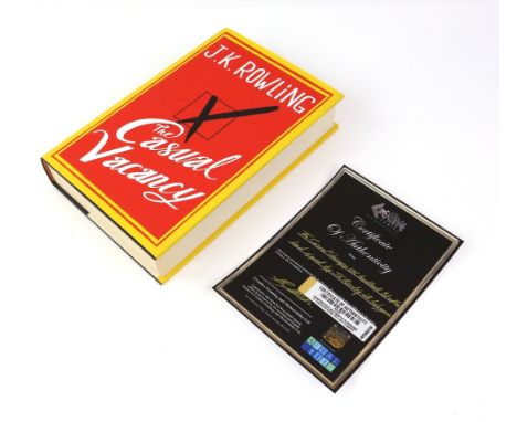 J. K. Rowling 'The Casual Vacancy' - Hardback first edition book from 2012 published by Little, Brown, signed to the inside b