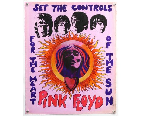 Pink Floyd 'Set the Controls for the Heart of the Sun' - Original hand painted artwork by John Judkins, signed, flat, 57 x 70