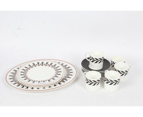 Wedgwood Susie Cooper Design Sparta part coffee set consisting of five cups and six saucers together with a collection of Wed