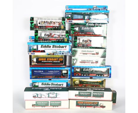 A quantity of Corgi and Oxford Diecast Ltd Eddie Stobart related in nature, diecast haulage vehicles, including scale 176 CP1