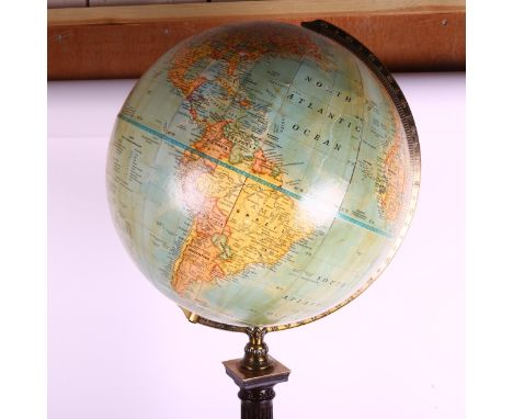 A Vintage globe on stand, globe diameter 28cm, height including stand 94cm 