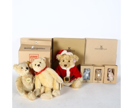 A quantity of Steiff Club teddy bears, 2004, 2002, 2003, including a Father Christmas style Steiff teddy bear, ref. 037665, a