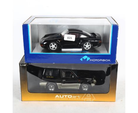 Exoto Motorbox black Porsche 959 1:18 scale model, and an Autoart four-wheel drive 