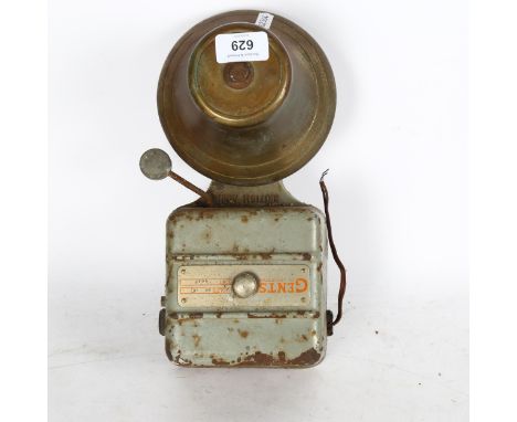 A Gents of Leicester Vintage wall-mounted electric bell, length 27cm overall 