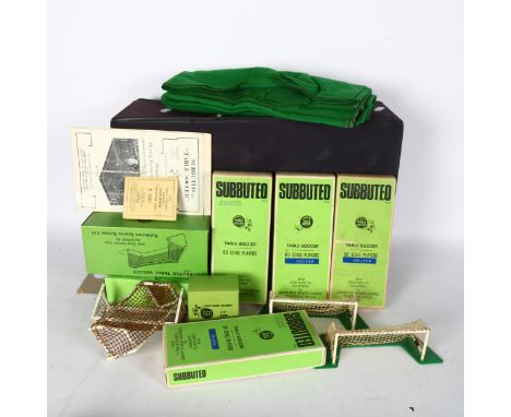 SUBBUTEO - a suitcase full of various Vintage Subbuteo teams and accessories, 3 apparently complete teams, 2 x Wolves and 1 S
