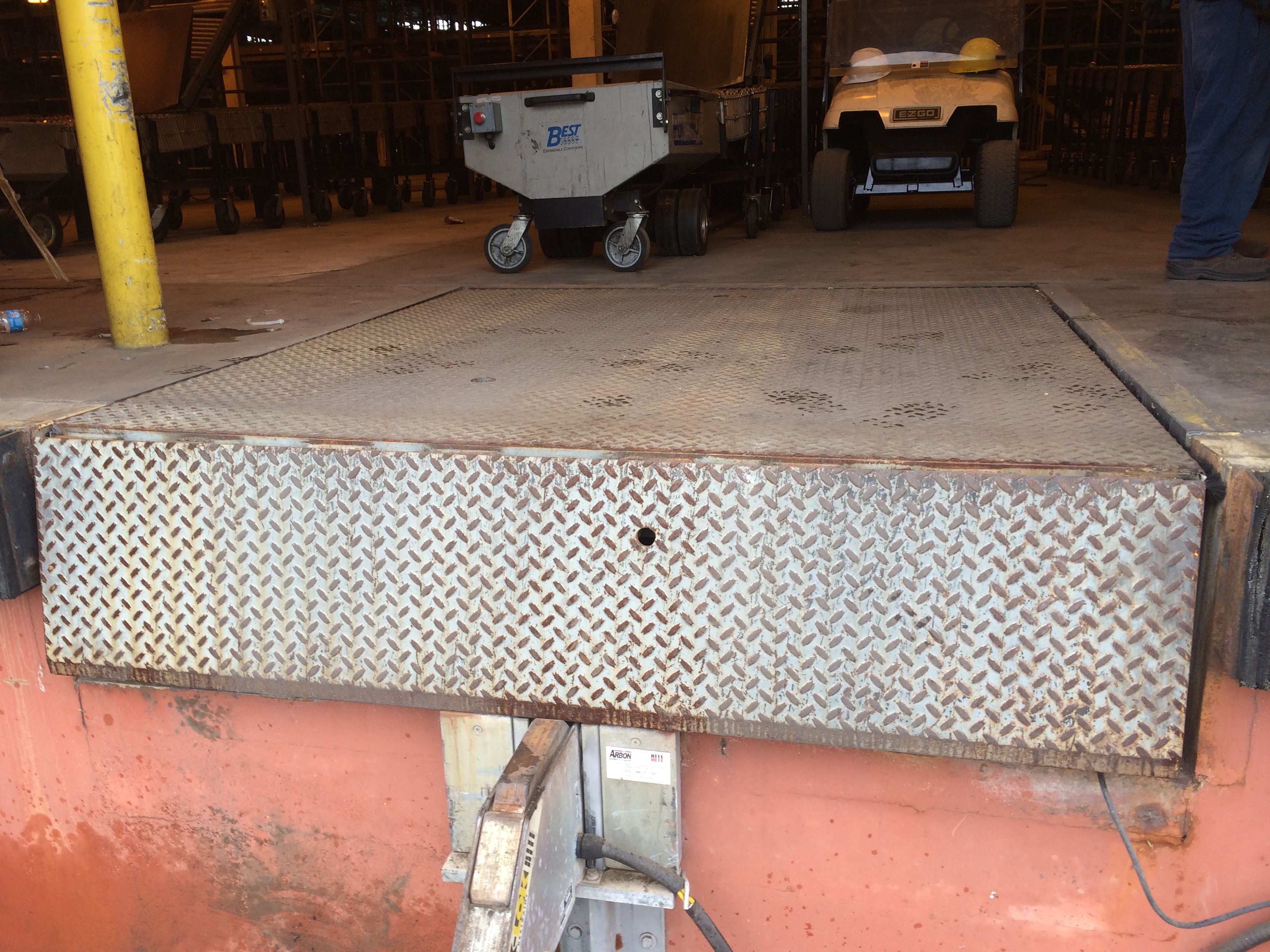 RITE HITE SPRING LOADED ADJUSTABLE DOCK LEVELER, MODEL RH1086.5, TAKEN