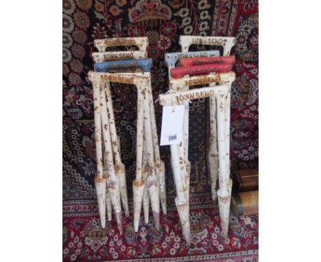 Twelve vintage croquet  hoops stamped Townsend 