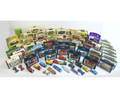 A collection of over fifty die-cast model vehicles, including Corgi, Oxford Diecast, with original boxes, together with six l