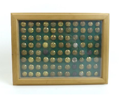 A collection of eighty eight British army buttons, including buttons for the Parachute Regiment, Black Watch, Machine Gun Cor