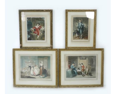 After Sydney E. Wilson, all signed, two mezzotints of paintings by Sir Thomas Lawrence, 'The Romps', 42 by 53.5cm, mounted, g