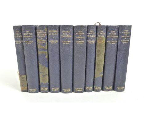 Ten volumes of Alexander Dumas novels, published by British Books, early 20th century, each with an introduction by K Brimley