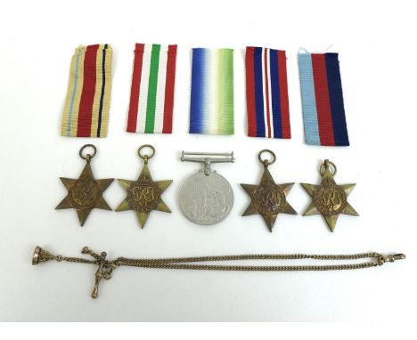 A group of WWII medals, for Petty Officer Perkis Royal Navy, who served on the HMS Suffolk and other ships, comprising 1939-1